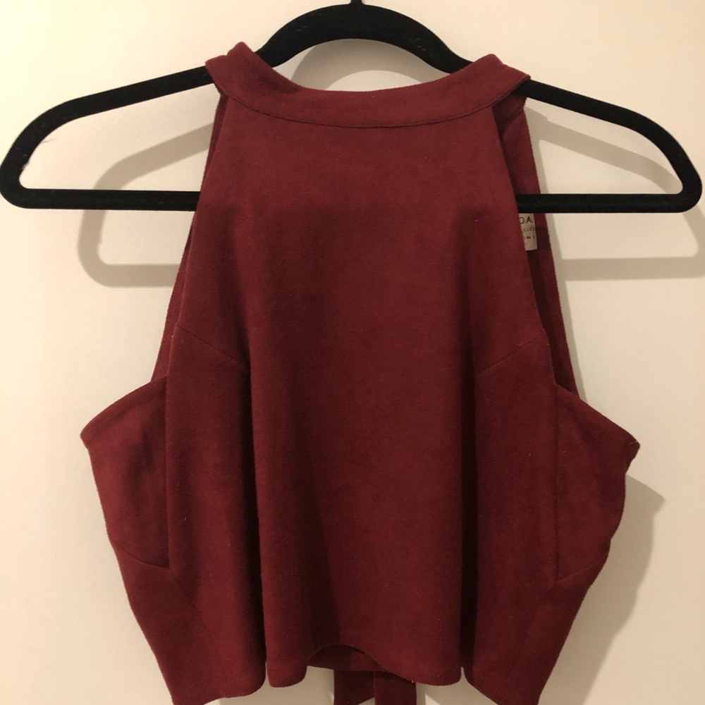 JOA burgundy halter/mid top